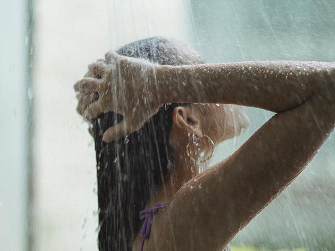 Collage 01_woman taking a shower
