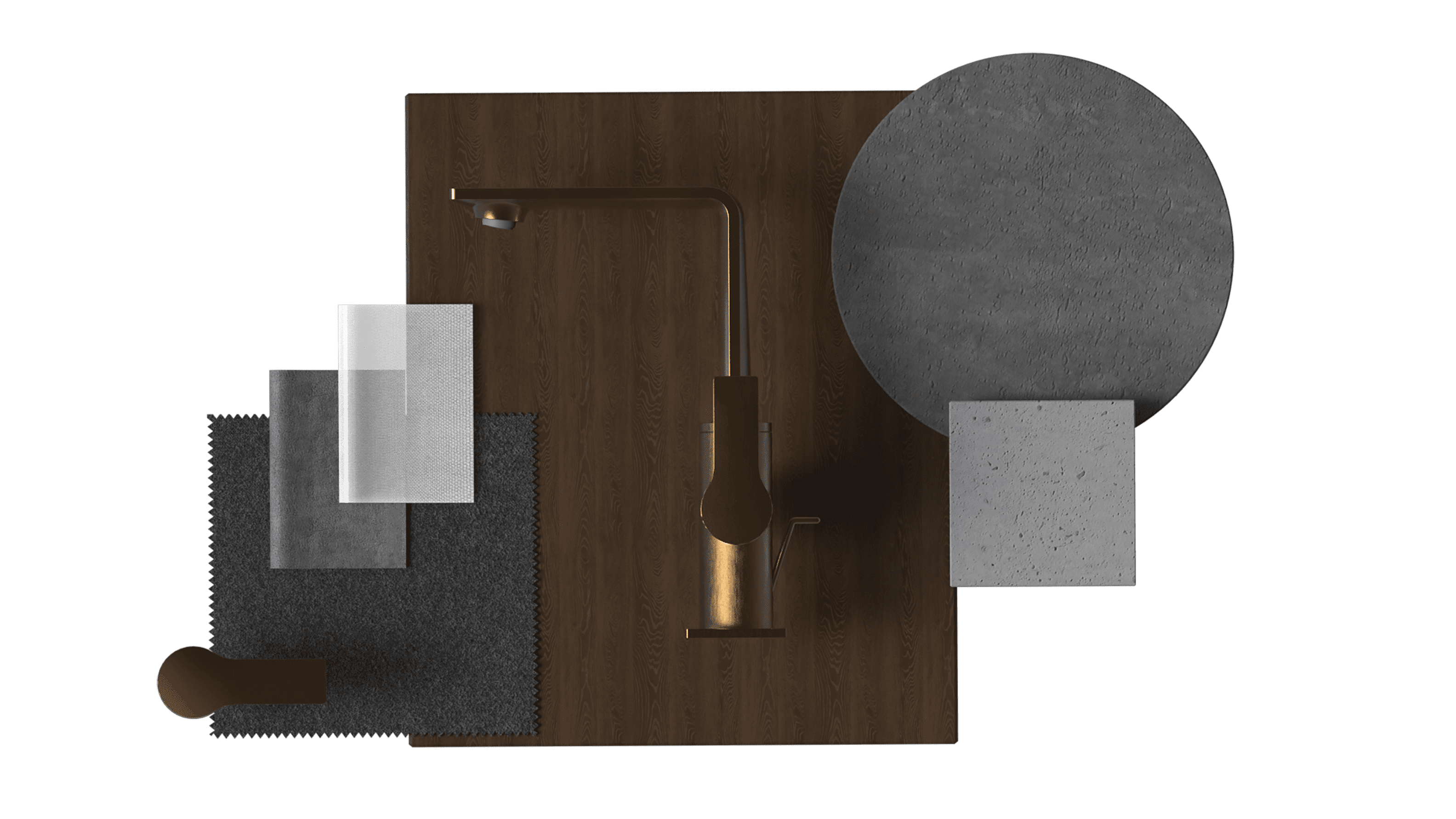 GROHE SPA_Collage-05_bathroom faucet with material samples